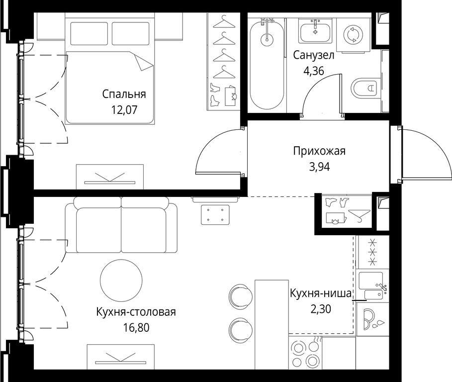 1-BD Apartment Sale, 39.47 sq. m. at City Bay, Volokolamskoye Highway, 95с3, Moscow, Russia #1 1-BD Apartment Sale, 39.47 sq. m. at City Bay, Volokolamskoye Highway, 95с3, Moscow, Russia #1