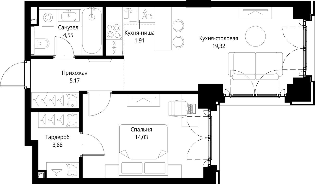 1-BD Apartment Sale, 48.86 sq. m. at City Bay, Volokolamskoye Highway, 95с3, Moscow, Russia #1 1-BD Apartment Sale, 48.86 sq. m. at City Bay, Volokolamskoye Highway, 95с3, Moscow, Russia #1