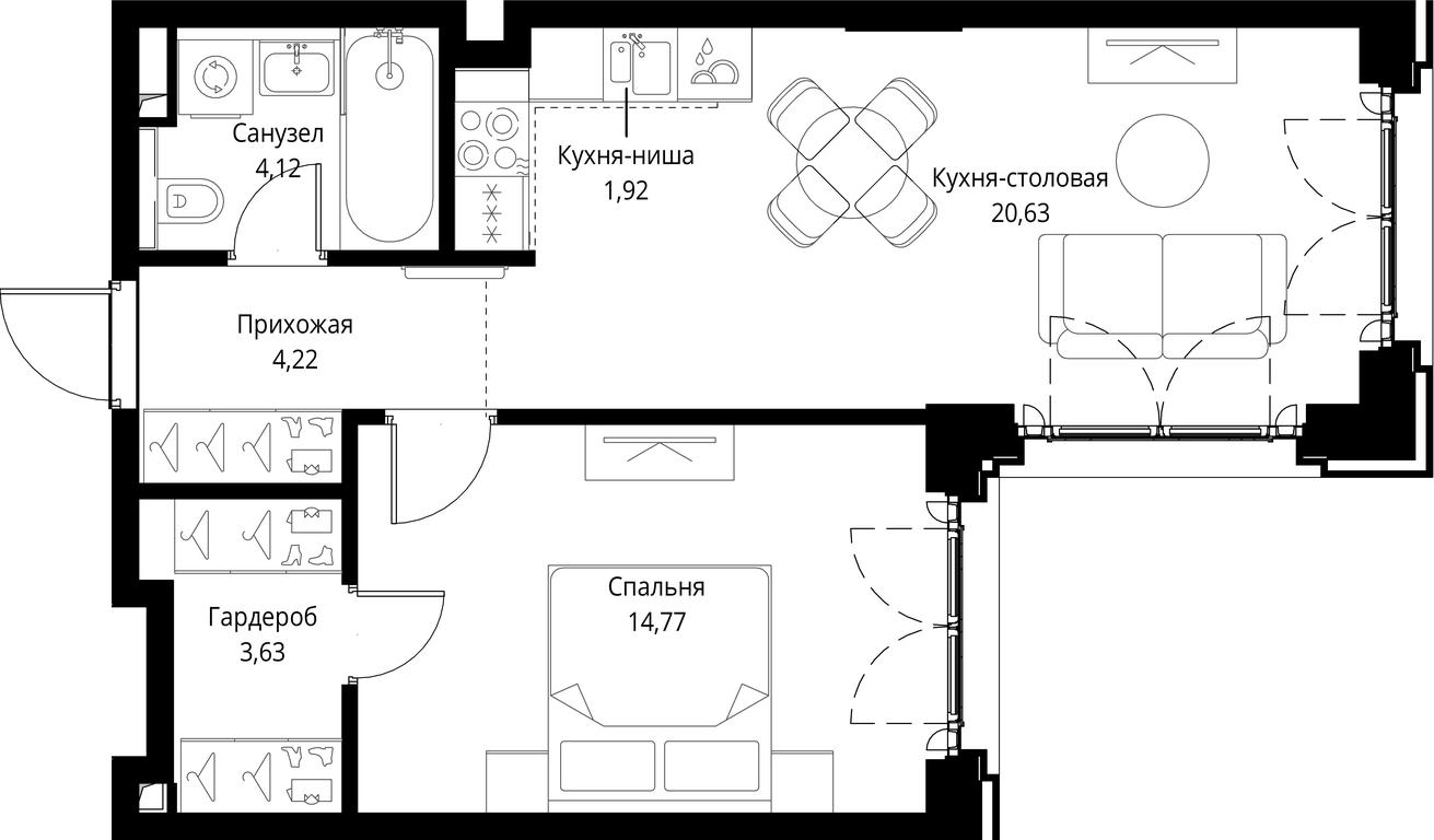 1-BD Apartment Sale, 49.29 sq. m. at City Bay, Volokolamskoye Highway, 95с3, Moscow, Russia #1 1-BD Apartment Sale, 49.29 sq. m. at City Bay, Volokolamskoye Highway, 95с3, Moscow, Russia #1
