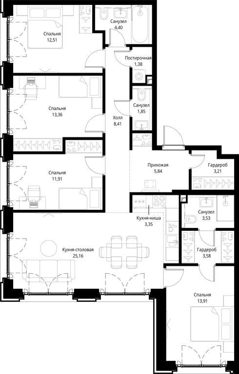 4-BD Apartment Sale, 112.4 sq. m. at City Bay, Volokolamskoye Highway, 95с3, Moscow, Russia #1 4-BD Apartment Sale, 112.4 sq. m. at City Bay, Volokolamskoye Highway, 95с3, Moscow, Russia #1