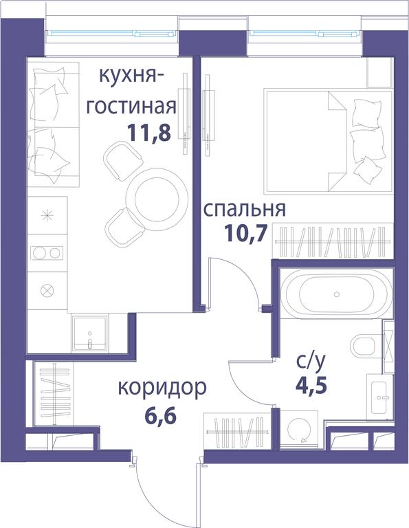 1-BD Apartment Sale, 33.6 sq. m. at Simvol, Nevelskogo Drive, 6к1, Moscow, Russia #1 1-BD Apartment Sale, 33.6 sq. m. at Simvol, Nevelskogo Drive, 6к1, Moscow, Russia #1