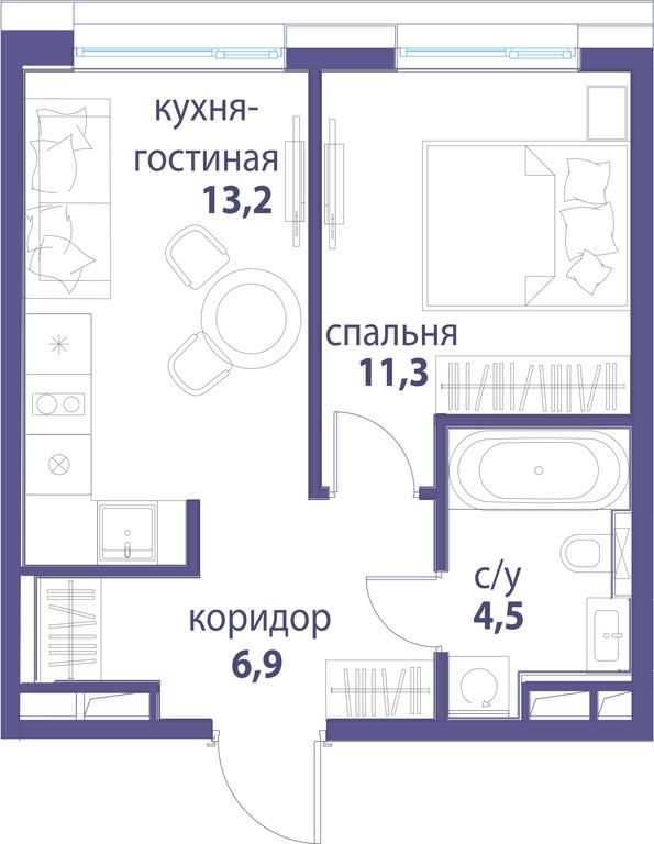 1-BD Apartment Sale, 35.9平方米 at Simvol, Nevelskogo Drive, 6к1, Moscow, Russia #1 1-BD Apartment Sale, 35.9平方米 at Simvol, Nevelskogo Drive, 6к1, Moscow, Russia #1