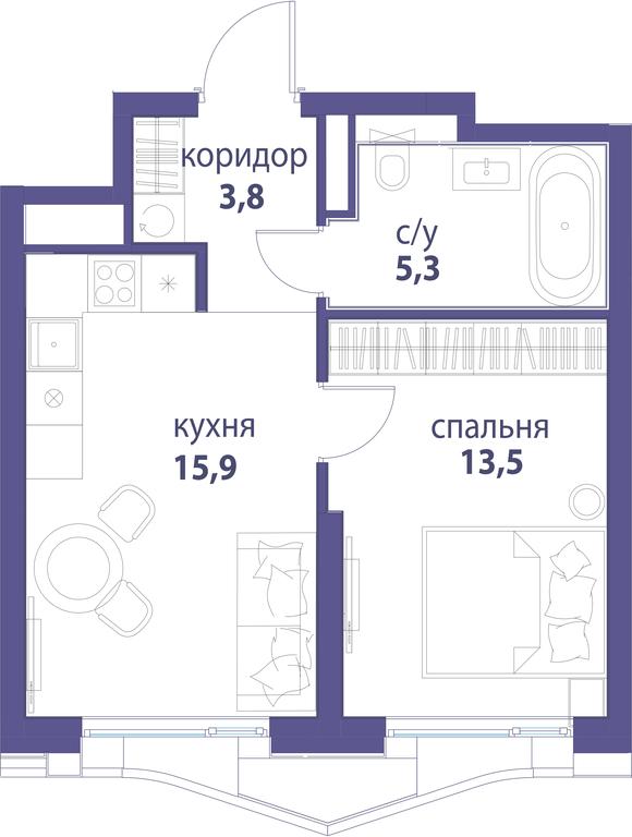 Продажа 1-комн. квартиры, 38,5 м² в ЖК «Символ», проезд Невельского, 6к1, Москва, Россия #1 Продажа 1-комн. квартиры, 38,5 м² в ЖК «Символ», проезд Невельского, 6к1, Москва, Россия #1
