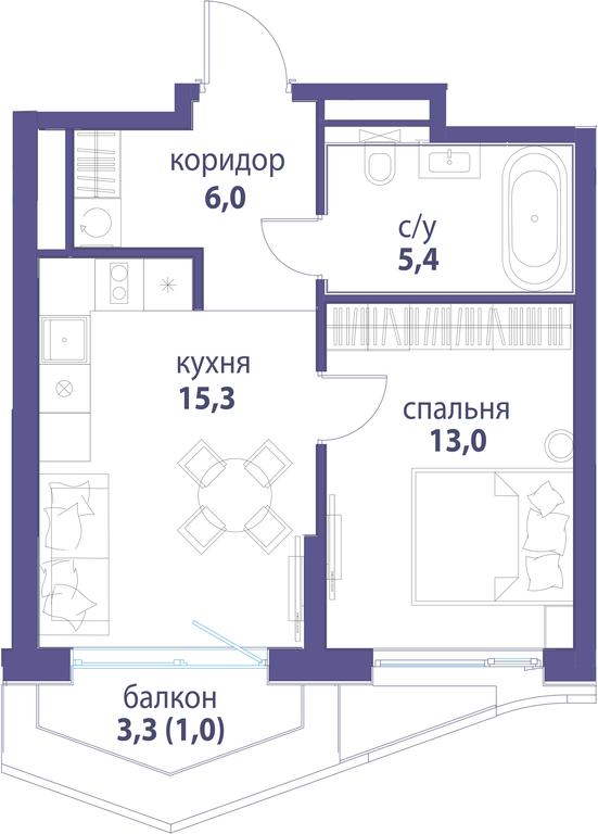 1-BD Apartment Sale, 40.7平方米 at Simvol, Nevelskogo Drive, 6к1, Moscow, Russia #1 1-BD Apartment Sale, 40.7平方米 at Simvol, Nevelskogo Drive, 6к1, Moscow, Russia #1