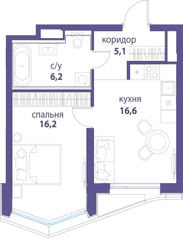 Продажа 1-комн. квартиры, 44,1 м² в ЖК «Символ», проезд Невельского, 6к1, Москва, Россия #1 Продажа 1-комн. квартиры, 44,1 м² в ЖК «Символ», проезд Невельского, 6к1, Москва, Россия #1