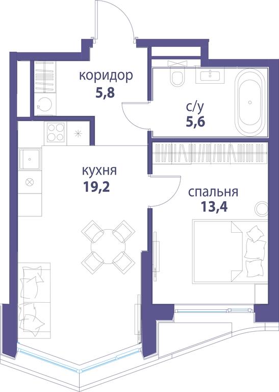 Продажа 1-комн. квартиры, 44 м² в ЖК «Символ», проезд Невельского, 6к1, Москва, Россия #1 Продажа 1-комн. квартиры, 44 м² в ЖК «Символ», проезд Невельского, 6к1, Москва, Россия #1