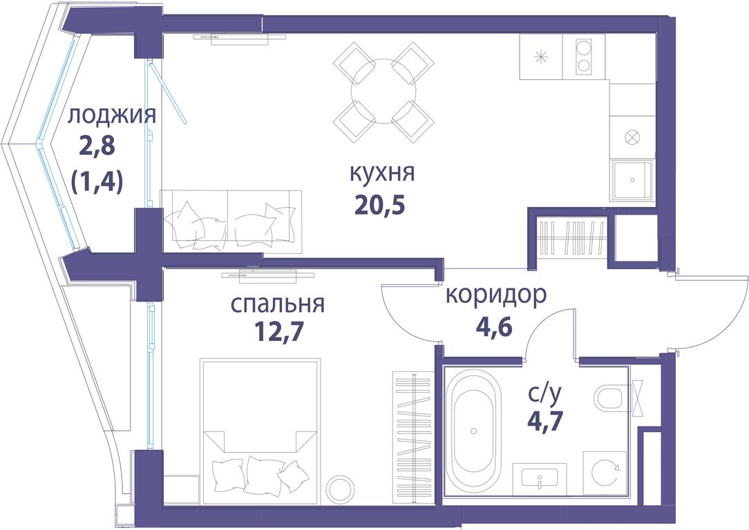 Продажа 1-комн. квартиры, 43,9 м² в ЖК «Символ», проезд Невельского, 6к1, Москва, Россия #1 Продажа 1-комн. квартиры, 43,9 м² в ЖК «Символ», проезд Невельского, 6к1, Москва, Россия #1