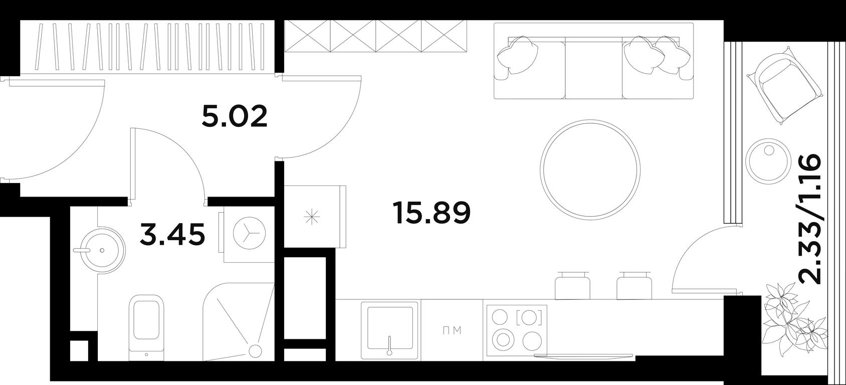 Apartment Sale, 25.7平方米 at Alia, Lyotnaya Street, 95Бк2, Moscow, Russia #1