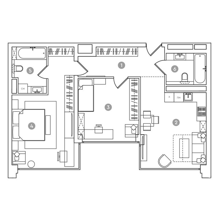 Продажа 2-комн. квартиры, 79,5 м² в ЖК «РЭД7 (RED7)», проспект Академика Сахарова, 11, Москва, Россия #1