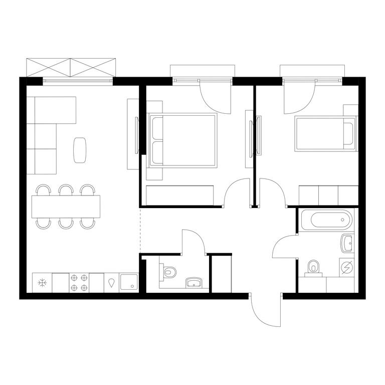 2-BD Apartment Sale, 58.5 sq. m. at Yauza Park, ulitsa Kolontsova, 4, Mytischi, Moscow Region, Russia #1