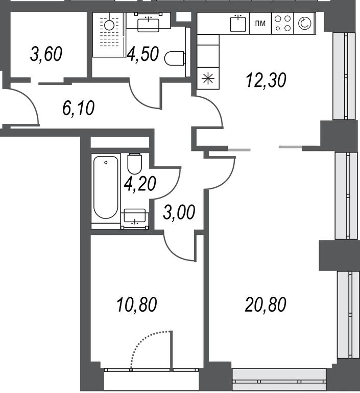 2-BD Apartment Sale, 65.3 sq. m. at AFI Park Voroncovskiy, Akademika Chelomeya Street, 7Ас2, Moscow, Russia #1 2-BD Apartment Sale, 65.3 sq. m. at AFI Park Voroncovskiy, Akademika Chelomeya Street, 7Ас2, Moscow, Russia #1