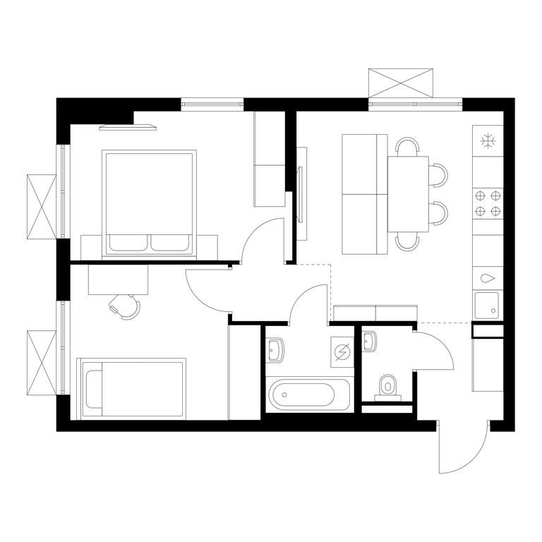 2-BD Apartment Sale, 46.3 sq. m. at Volzhskiy Park, 1st Grayvoronovsky Drive, 3с11, Moscow, Russia #1 2-BD Apartment Sale, 46.3 sq. m. at Volzhskiy Park, 1st Grayvoronovsky Drive, 3с11, Moscow, Russia #1