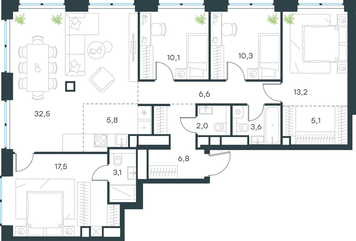 4-BD Apartment Sale, 116.6平方米 at Level Zvenigorodskaya, 3rd Silikatny Drive, 6к1, Moscow, Russia #1 4-BD Apartment Sale, 116.6平方米 at Level Zvenigorodskaya, 3rd Silikatny Drive, 6к1, Moscow, Russia #1