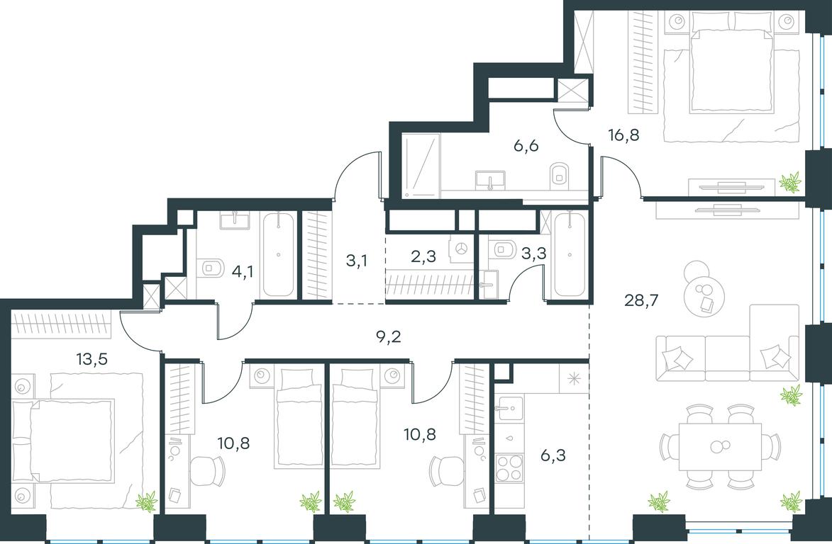 4-BD Apartment Sale, 115.2平方米 at Level Zvenigorodskaya, 3rd Silikatny Drive, 6к1, Moscow, Russia #1 4-BD Apartment Sale, 115.2平方米 at Level Zvenigorodskaya, 3rd Silikatny Drive, 6к1, Moscow, Russia #1