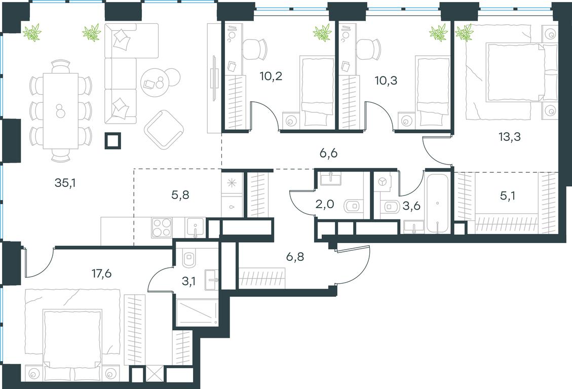4-BD Apartment Sale, 119.5 sq. m. at Level Zvenigorodskaya, 3rd Silikatny Drive, 6к1, Moscow, Russia #1 4-BD Apartment Sale, 119.5 sq. m. at Level Zvenigorodskaya, 3rd Silikatny Drive, 6к1, Moscow, Russia #1