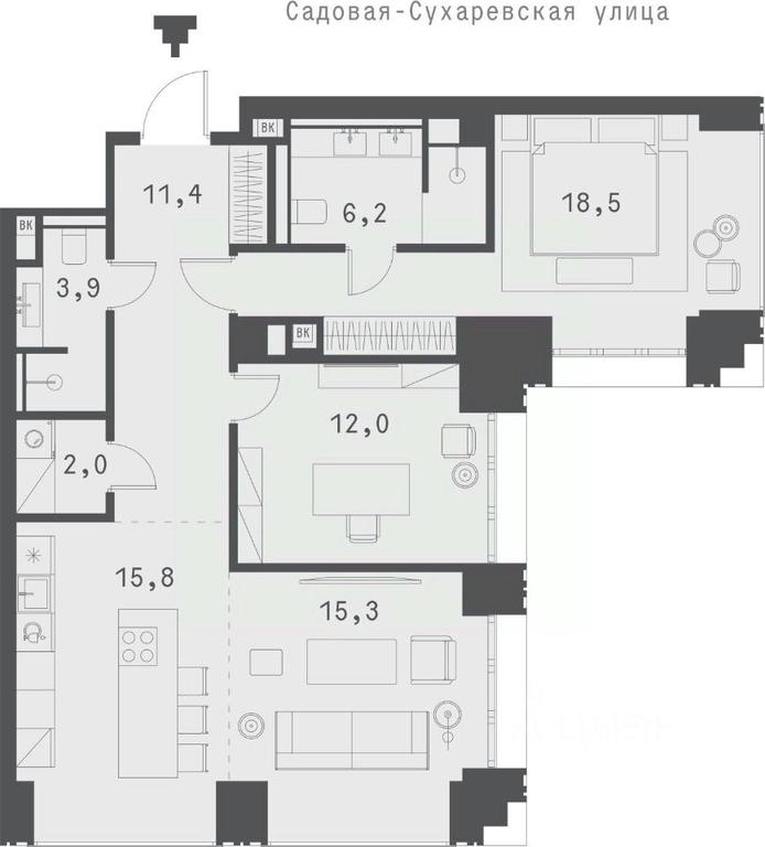 Apartment Sale, 85.04 sq. m. at Klubny dom Forum (Klubny dom Forum), Sadovaya-Sukharevskaya Street, Moscow, Russia #1 Apartment Sale, 85.04 sq. m. at Klubny dom Forum (Klubny dom Forum), Sadovaya-Sukharevskaya Street, Moscow, Russia #1