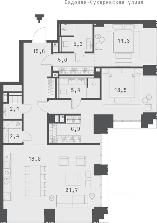 1-BD Apartment Sale, 116.21 sq. m. at Klubny dom Forum (Klubny dom Forum), Sadovaya-Sukharevskaya Street, Moscow, Russia #1 1-BD Apartment Sale, 116.21 sq. m. at Klubny dom Forum (Klubny dom Forum), Sadovaya-Sukharevskaya Street, Moscow, Russia #1