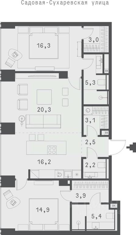 1-BD Apartment Sale, 92.58 sq. m. at Klubny dom Forum (Klubny dom Forum), Sadovaya-Sukharevskaya Street, Moscow, Russia #1 1-BD Apartment Sale, 92.58 sq. m. at Klubny dom Forum (Klubny dom Forum), Sadovaya-Sukharevskaya Street, Moscow, Russia #1