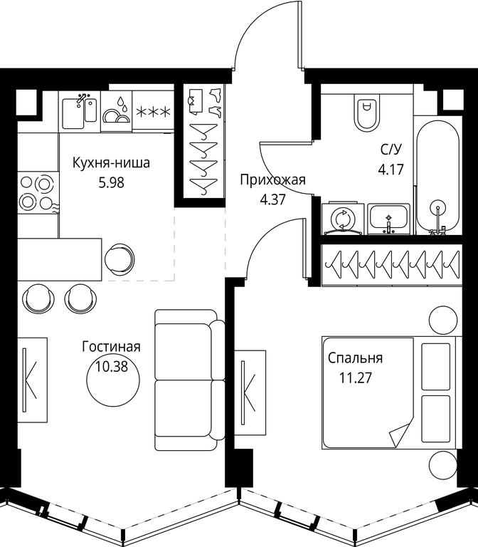 1-BD Apartment Sale, 36.17 sq. m. at MIRA, Mira Avenue, Moscow, Russia #1 1-BD Apartment Sale, 36.17 sq. m. at MIRA, Mira Avenue, Moscow, Russia #1