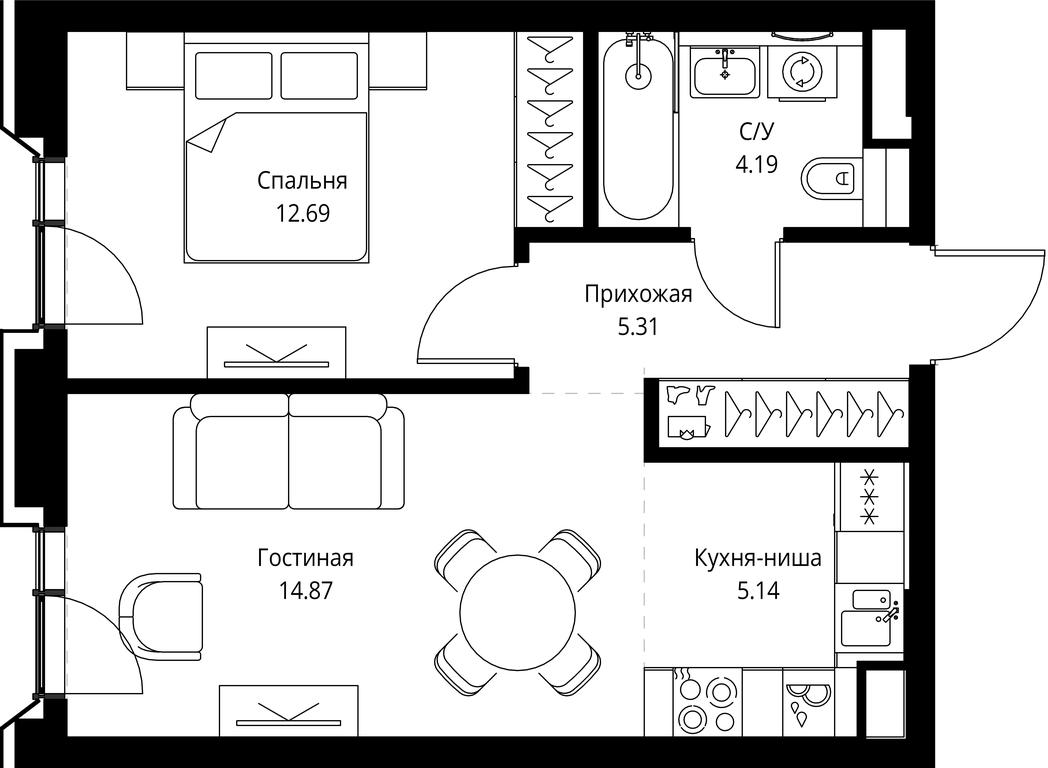 1-BD Apartment Sale, 42.2 sq. m. at MIRA, Mira Avenue, Moscow, Russia #1 1-BD Apartment Sale, 42.2 sq. m. at MIRA, Mira Avenue, Moscow, Russia #1