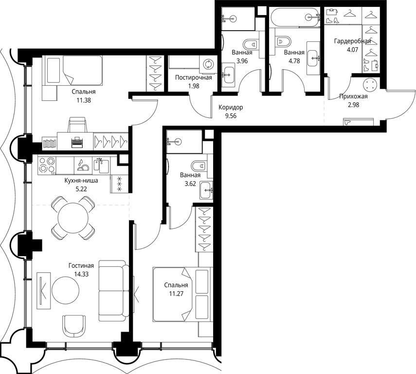 2-BD Apartment Sale, 73.15平方米 at MIRA, Mira Avenue, Moscow, Russia #1 2-BD Apartment Sale, 73.15平方米 at MIRA, Mira Avenue, Moscow, Russia #1