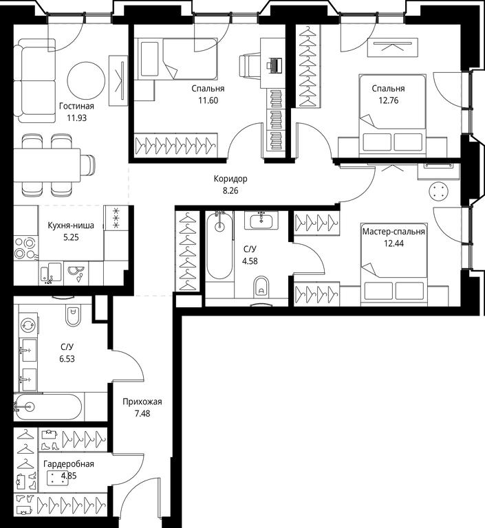 3-BD Apartment Sale, 85.68 sq. m. at MIRA, Mira Avenue, Moscow, Russia #1 3-BD Apartment Sale, 85.68 sq. m. at MIRA, Mira Avenue, Moscow, Russia #1