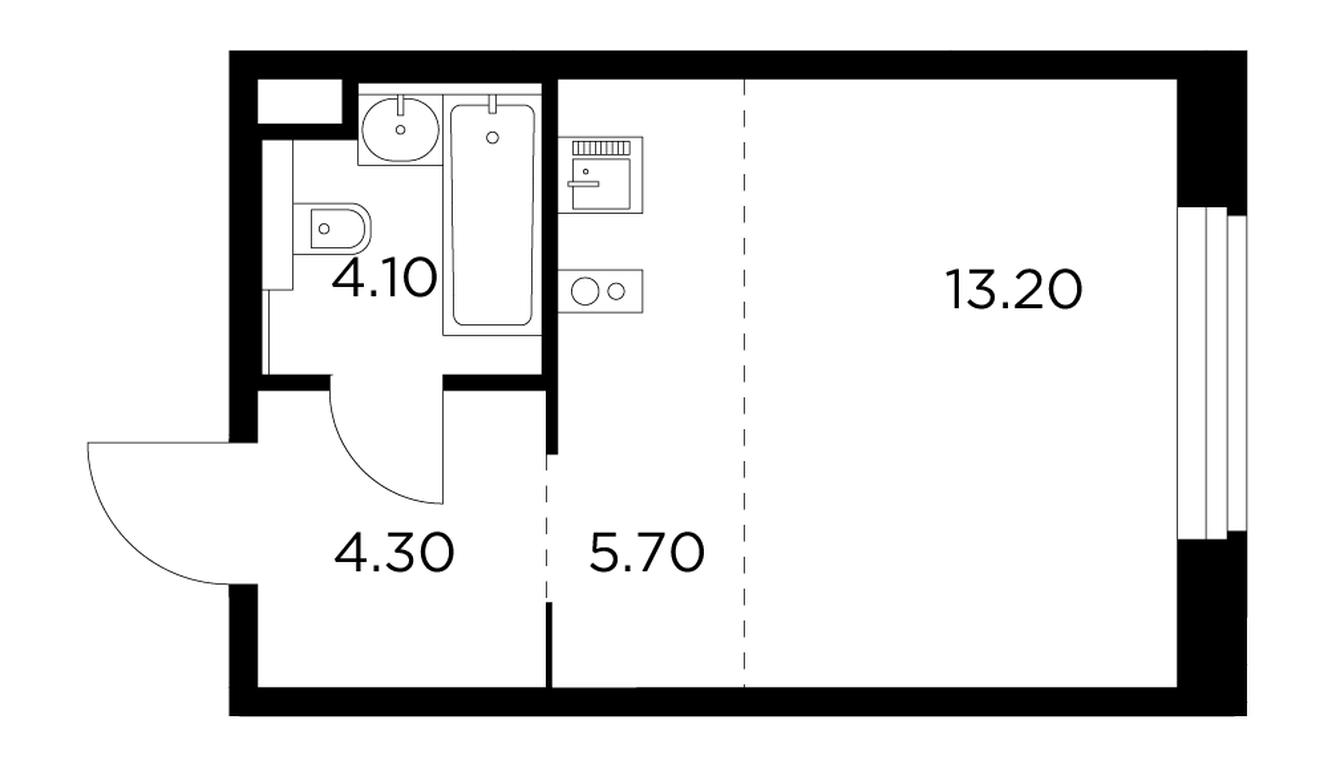 Apartment Sale, 27.3平方米 at Belyi Grad, Tsentralnaya Street, 1, Mytischi, Moscow Region, Russia #1
