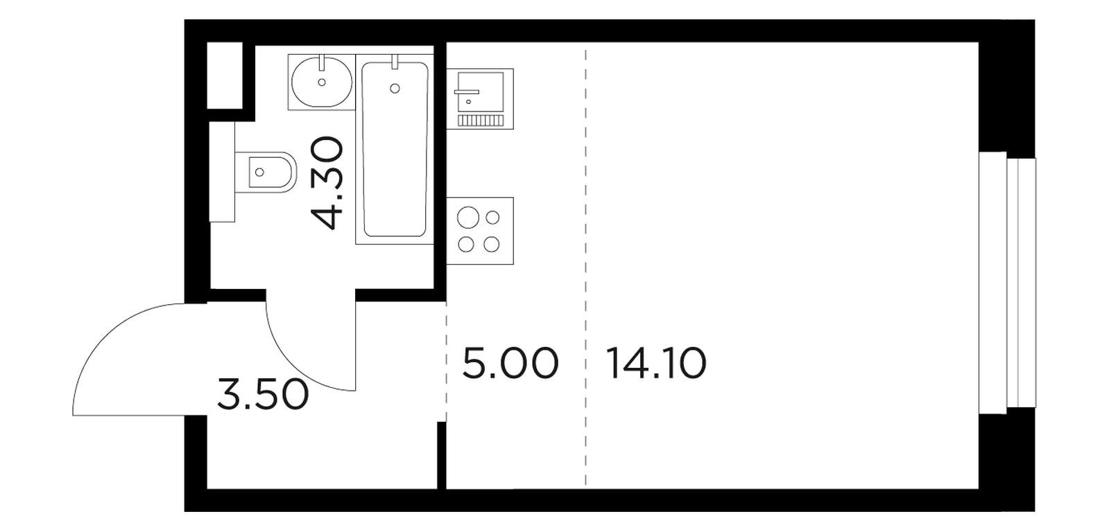 Apartment Sale, 26.9平方米 at Belyi Grad, Tsentralnaya Street, 1, Mytischi, Moscow Region, Russia #1
