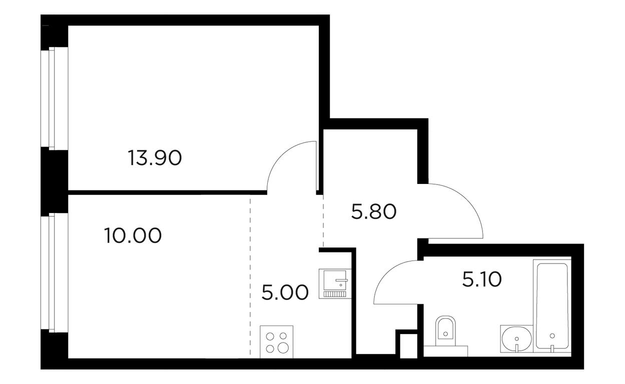 1-BD Apartment Sale, 39.8平方米 at Belyi Grad, Tsentralnaya Street, 1, Mytischi, Moscow Region, Russia #1 1-BD Apartment Sale, 39.8平方米 at Belyi Grad, Tsentralnaya Street, 1, Mytischi, Moscow Region, Russia #1