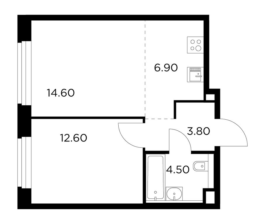 1-BD Apartment Sale, 42.4平方米 at Belyi Grad, Tsentralnaya Street, 1, Mytischi, Moscow Region, Russia #1 1-BD Apartment Sale, 42.4平方米 at Belyi Grad, Tsentralnaya Street, 1, Mytischi, Moscow Region, Russia #1