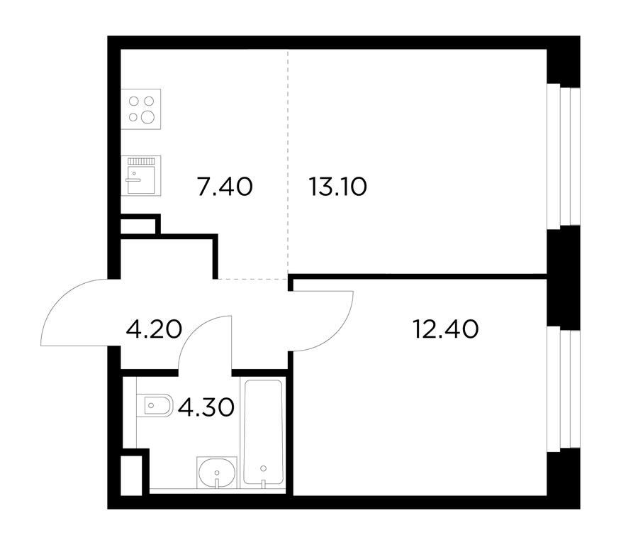 1-BD Apartment Sale, 41.4 sq. m. at Belyi Grad, Tsentralnaya Street, 1, Mytischi, Moscow Region, Russia #1 1-BD Apartment Sale, 41.4 sq. m. at Belyi Grad, Tsentralnaya Street, 1, Mytischi, Moscow Region, Russia #1