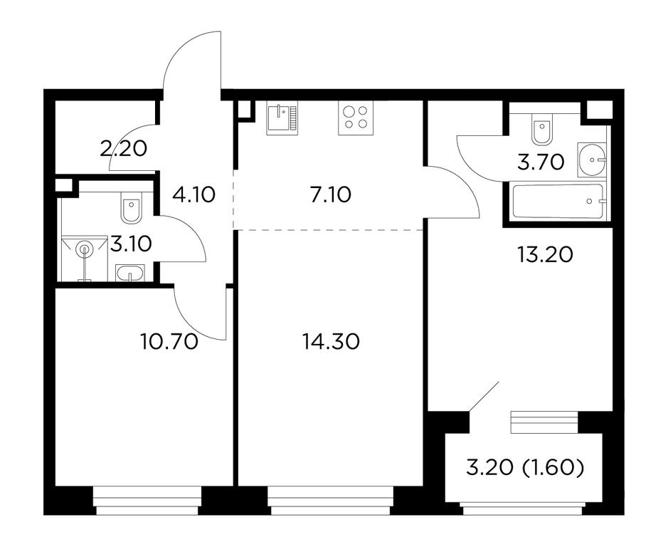 2-BD Apartment Sale, 60平方米 at Belyi Grad, Tsentralnaya Street, 1, Mytischi, Moscow Region, Russia #1 2-BD Apartment Sale, 60平方米 at Belyi Grad, Tsentralnaya Street, 1, Mytischi, Moscow Region, Russia #1