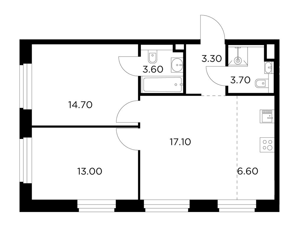2-BD Apartment Sale, 62平方米 at Belyi Grad, Tsentralnaya Street, 1, Mytischi, Moscow Region, Russia #1 2-BD Apartment Sale, 62平方米 at Belyi Grad, Tsentralnaya Street, 1, Mytischi, Moscow Region, Russia #1