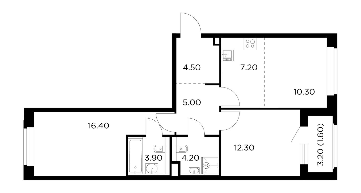 2-BD Apartment Sale, 65.4 sq. m. at Belyi Grad, Tsentralnaya Street, 1, Mytischi, Moscow Region, Russia #1 2-BD Apartment Sale, 65.4 sq. m. at Belyi Grad, Tsentralnaya Street, 1, Mytischi, Moscow Region, Russia #1