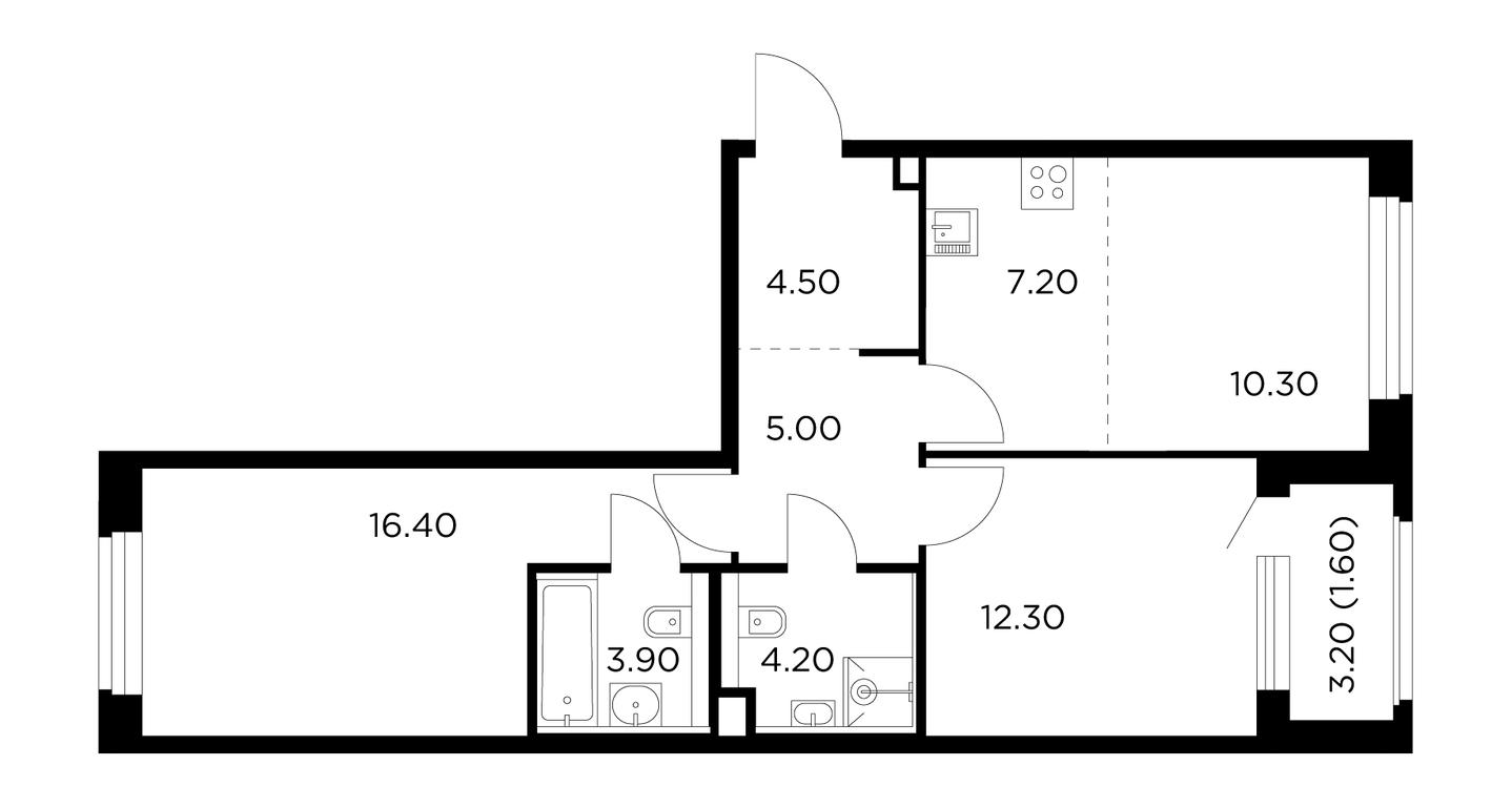 2-BD Apartment Sale, 65.4平方米 at Belyi Grad, Tsentralnaya Street, 1, Mytischi, Moscow Region, Russia #1 2-BD Apartment Sale, 65.4平方米 at Belyi Grad, Tsentralnaya Street, 1, Mytischi, Moscow Region, Russia #1