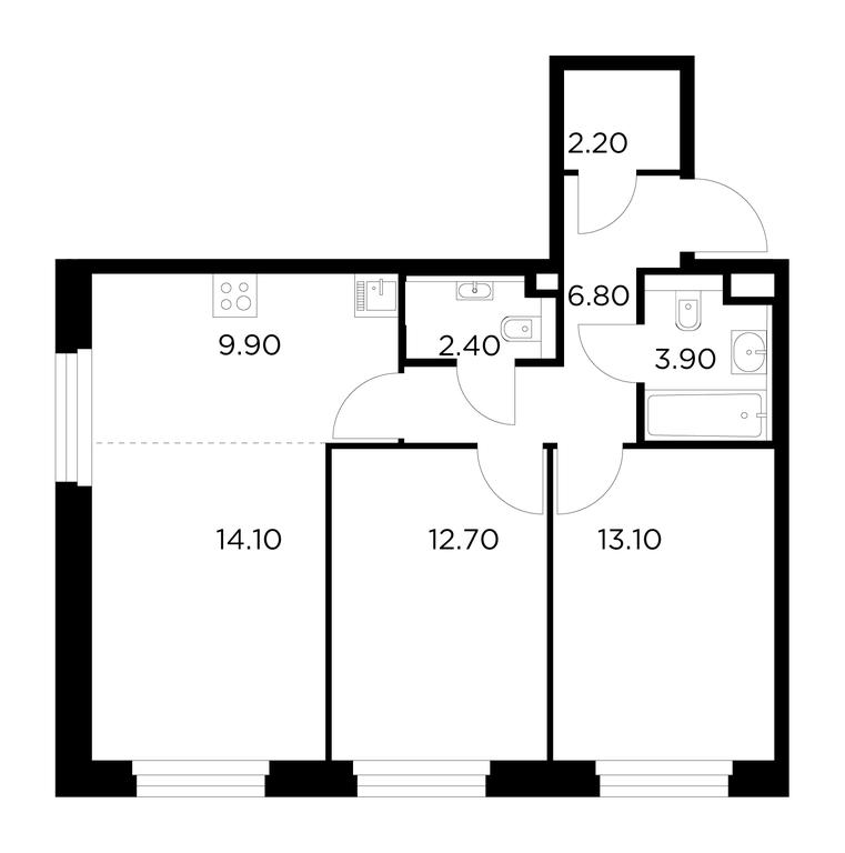 2-BD Apartment Sale, 65.1 sq. m. at Belyi Grad, Tsentralnaya Street, 1, Mytischi, Moscow Region, Russia #1 2-BD Apartment Sale, 65.1 sq. m. at Belyi Grad, Tsentralnaya Street, 1, Mytischi, Moscow Region, Russia #1