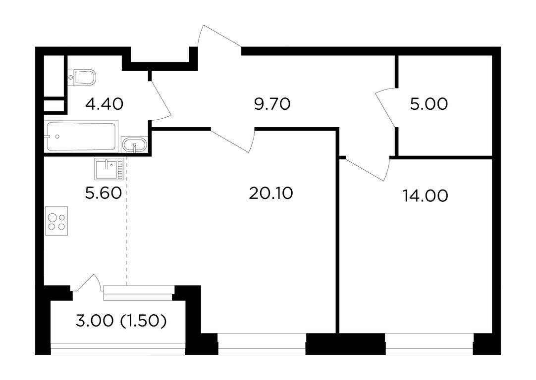 1-BD Apartment Sale, 60.3 sq. m. at Filatov Lug, zhiloy kompleks Filatov Lug, Moskovskiy Settlement, Moscow, Russia #1 1-BD Apartment Sale, 60.3 sq. m. at Filatov Lug, zhiloy kompleks Filatov Lug, Moskovskiy Settlement, Moscow, Russia #1