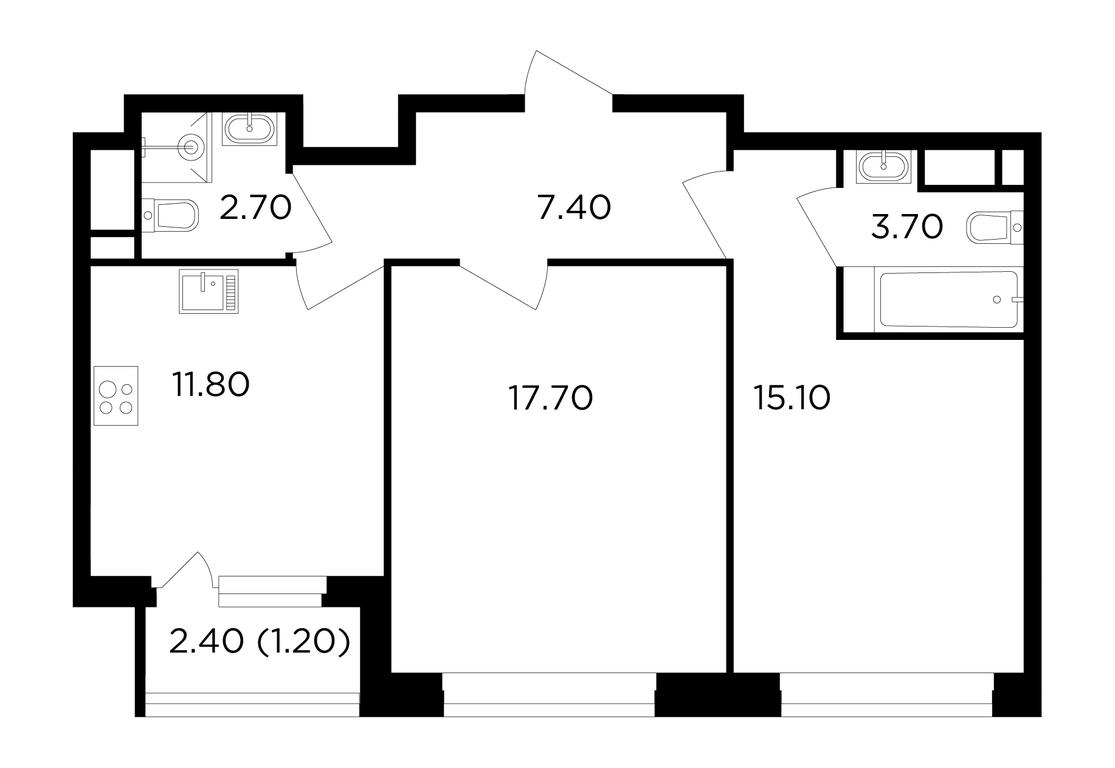 2-BD Apartment Sale, 59.6 sq. m. at Filatov Lug, zhiloy kompleks Filatov Lug, Moskovskiy Settlement, Moscow, Russia #1 2-BD Apartment Sale, 59.6 sq. m. at Filatov Lug, zhiloy kompleks Filatov Lug, Moskovskiy Settlement, Moscow, Russia #1