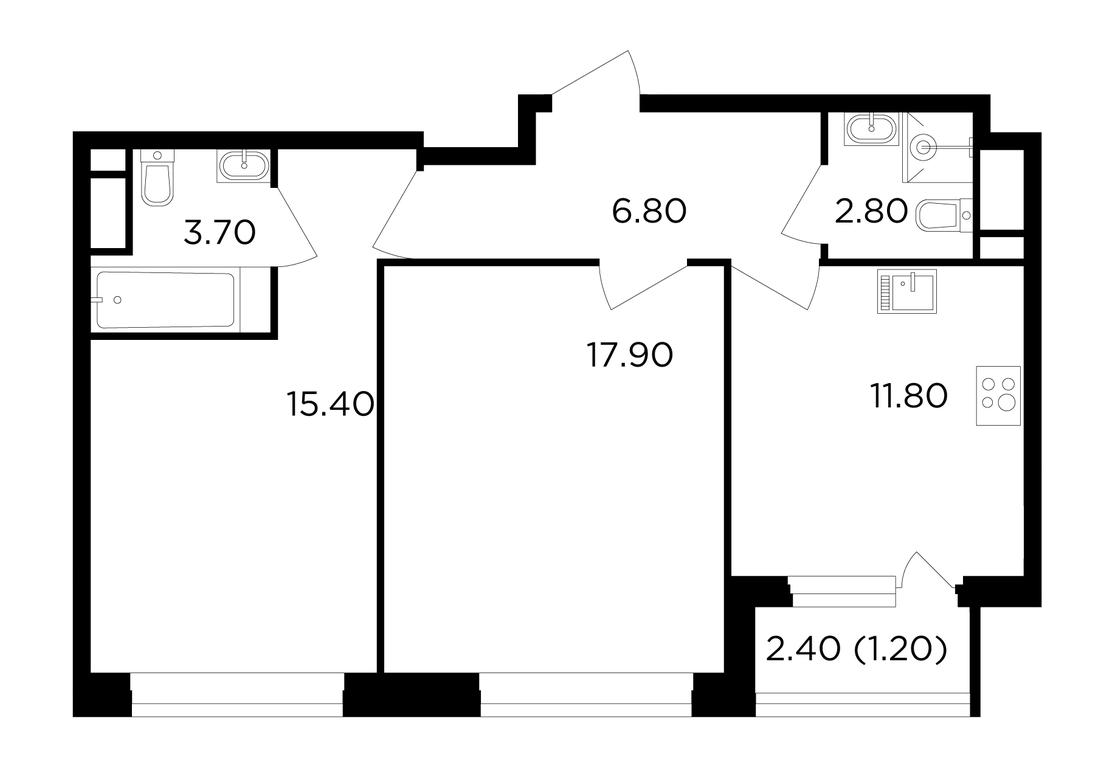 2-BD Apartment Sale, 59.6 sq. m. at Filatov Lug, zhiloy kompleks Filatov Lug, Moskovskiy Settlement, Moscow, Russia #1 2-BD Apartment Sale, 59.6 sq. m. at Filatov Lug, zhiloy kompleks Filatov Lug, Moskovskiy Settlement, Moscow, Russia #1