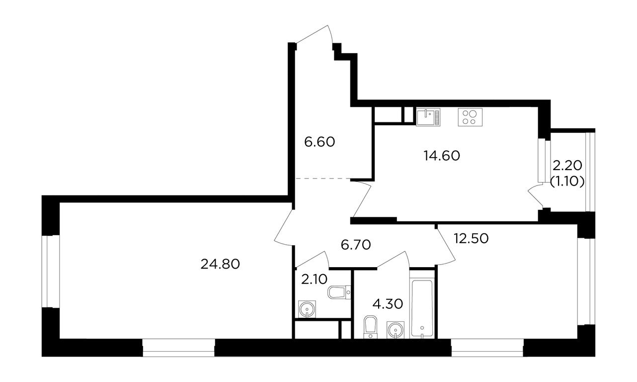 2-BD Apartment Sale, 72.7 sq. m. at Filatov Lug, zhiloy kompleks Filatov Lug, Moskovskiy Settlement, Moscow, Russia #1 2-BD Apartment Sale, 72.7 sq. m. at Filatov Lug, zhiloy kompleks Filatov Lug, Moskovskiy Settlement, Moscow, Russia #1