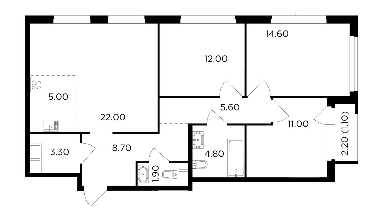 3-BD Apartment Sale, 89.9 sq. m. at Filatov Lug, zhiloy kompleks Filatov Lug, Moskovskiy Settlement, Moscow, Russia #1 3-BD Apartment Sale, 89.9 sq. m. at Filatov Lug, zhiloy kompleks Filatov Lug, Moskovskiy Settlement, Moscow, Russia #1