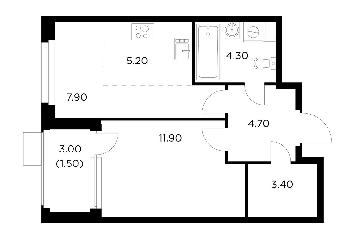 1-BD Apartment Sale, 38.9 sq. m. at Novoe Medvedkovo, Novoe Medvedkovo Residential Complex, mikrorayon 17A, Mytischi, Moscow Region, Russia #1 1-BD Apartment Sale, 38.9 sq. m. at Novoe Medvedkovo, Novoe Medvedkovo Residential Complex, mikrorayon 17A, Mytischi, Moscow Region, Russia #1