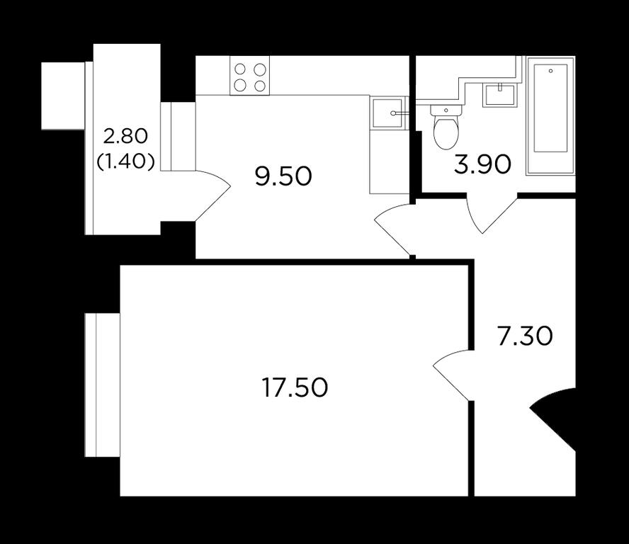 1-BD Apartment Sale, 39.6 sq. m. at Novoe Medvedkovo, Novoe Medvedkovo Residential Complex, mikrorayon 17A, Mytischi, Moscow Region, Russia #1