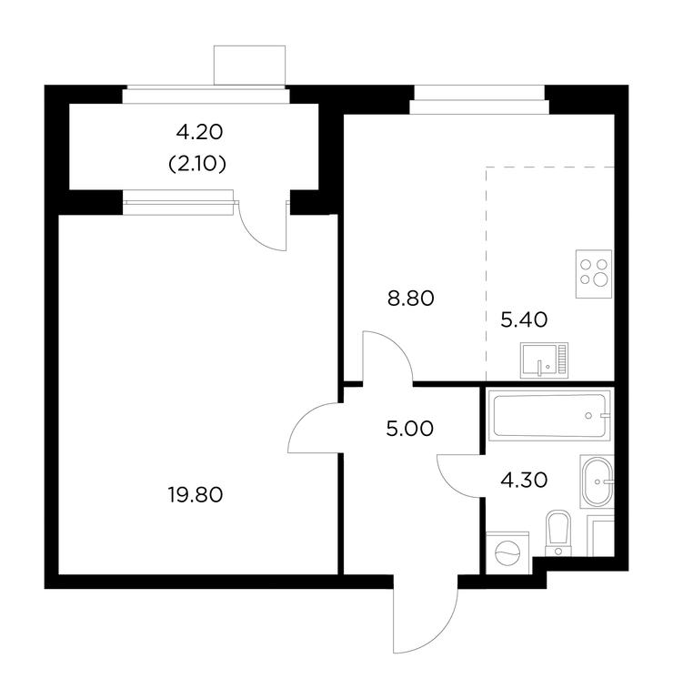 1-BD Apartment Sale, 45.4平方米 at Novoe Medvedkovo, Novoe Medvedkovo Residential Complex, mikrorayon 17A, Mytischi, Moscow Region, Russia #1 1-BD Apartment Sale, 45.4平方米 at Novoe Medvedkovo, Novoe Medvedkovo Residential Complex, mikrorayon 17A, Mytischi, Moscow Region, Russia #1
