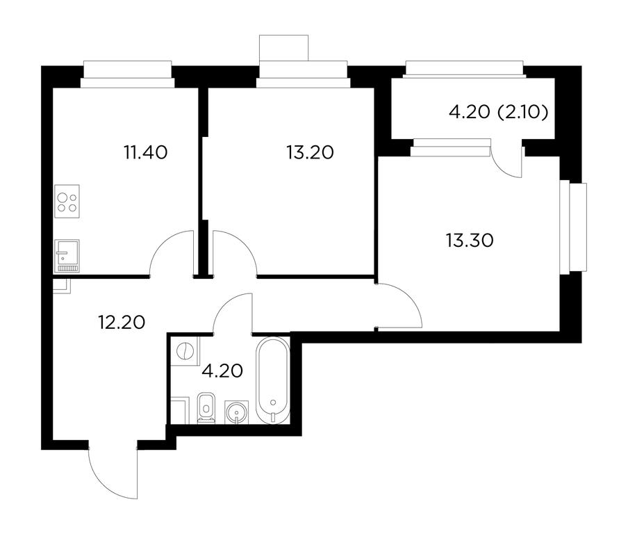 2-BD Apartment Sale, 56.4平方米 at Novoe Medvedkovo, Novoe Medvedkovo Residential Complex, mikrorayon 17A, Mytischi, Moscow Region, Russia #1 2-BD Apartment Sale, 56.4平方米 at Novoe Medvedkovo, Novoe Medvedkovo Residential Complex, mikrorayon 17A, Mytischi, Moscow Region, Russia #1