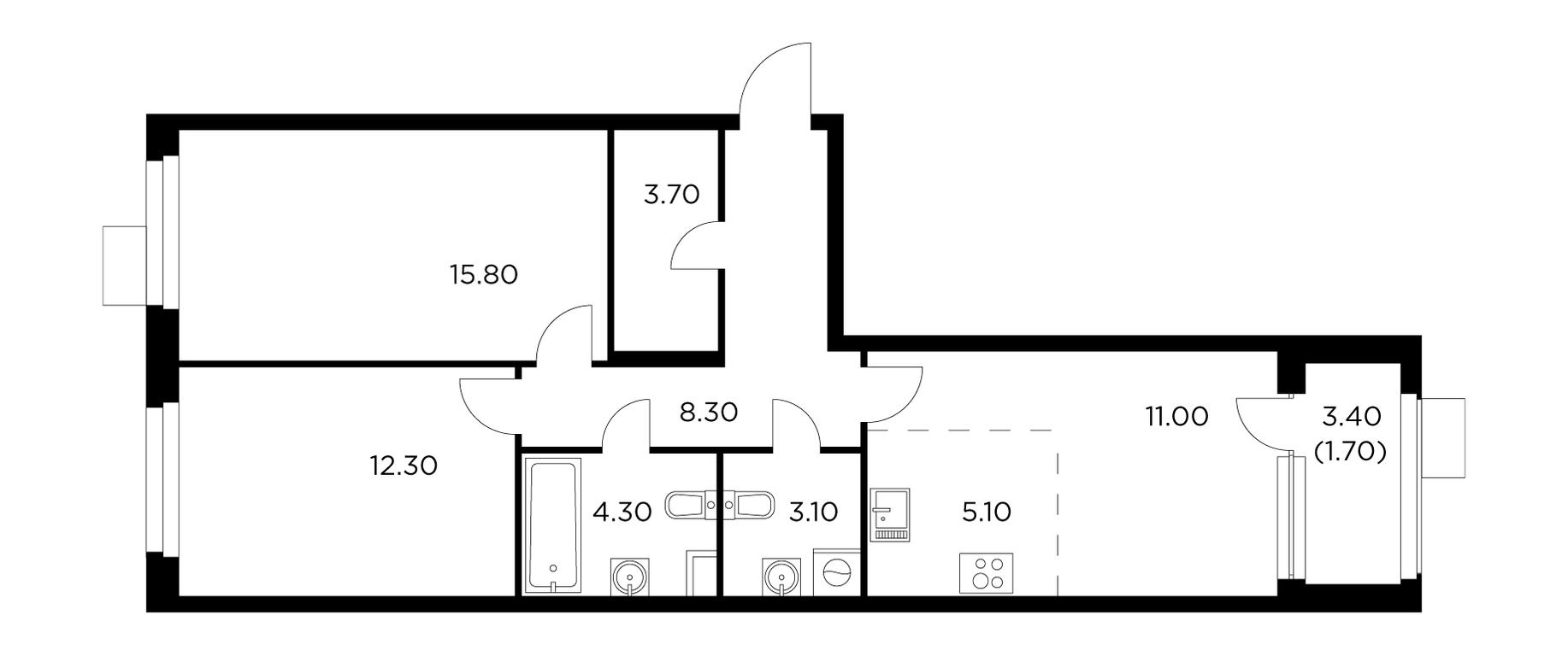 2-BD Apartment Sale, 65.3平方米 at Novoe Medvedkovo, Novoe Medvedkovo Residential Complex, mikrorayon 17A, Mytischi, Moscow Region, Russia #1 2-BD Apartment Sale, 65.3平方米 at Novoe Medvedkovo, Novoe Medvedkovo Residential Complex, mikrorayon 17A, Mytischi, Moscow Region, Russia #1