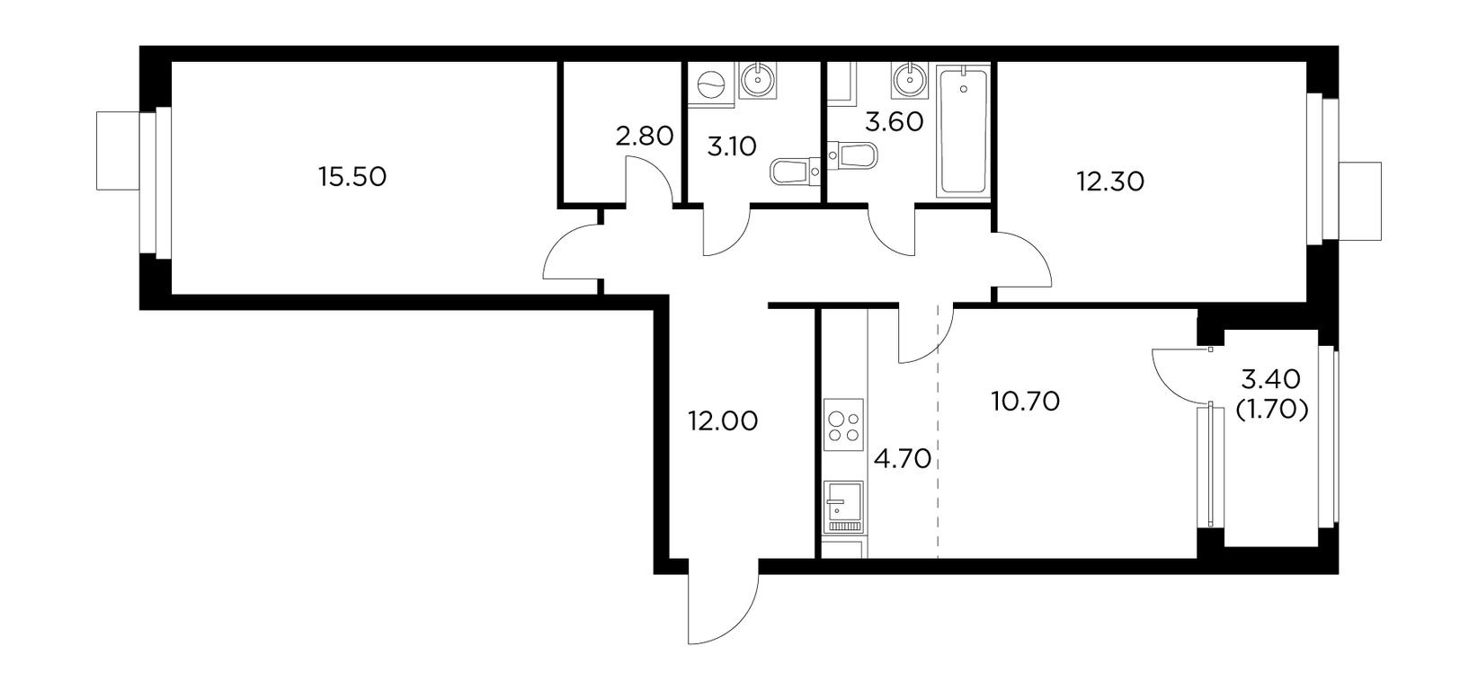 2-BD Apartment Sale, 66.4平方米 at Novoe Medvedkovo, Novoe Medvedkovo Residential Complex, mikrorayon 17A, Mytischi, Moscow Region, Russia #1 2-BD Apartment Sale, 66.4平方米 at Novoe Medvedkovo, Novoe Medvedkovo Residential Complex, mikrorayon 17A, Mytischi, Moscow Region, Russia #1
