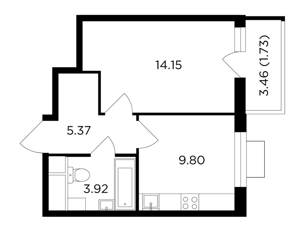 1-BD Apartment Sale, 35.1 sq. m. at Odingrad. Kvartal "Semeynyi", жилой комплекс Одинград квартал Семейный, Одинцово, Московская область, Россия #1 1-BD Apartment Sale, 35.1 sq. m. at Odingrad. Kvartal "Semeynyi", жилой комплекс Одинград квартал Семейный, Одинцово, Московская область, Россия #1