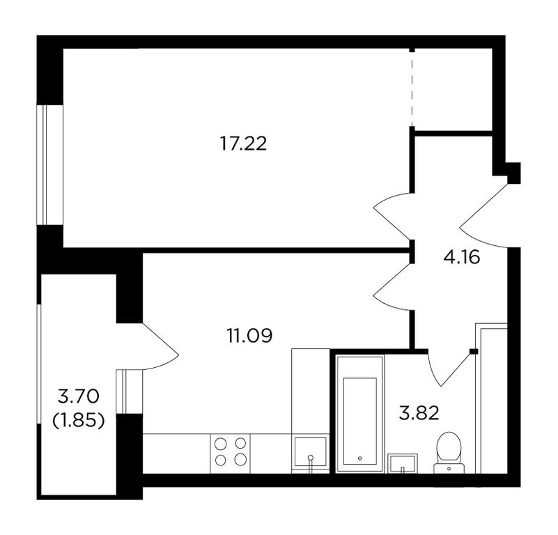 1-BD Apartment Sale, 38.1平方米 at Odingrad. Kvartal "Semeynyi", жилой комплекс Одинград квартал Семейный, Одинцово, Московская область, Россия #1 1-BD Apartment Sale, 38.1平方米 at Odingrad. Kvartal "Semeynyi", жилой комплекс Одинград квартал Семейный, Одинцово, Московская область, Россия #1