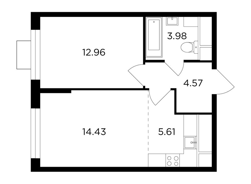 1-BD Apartment Sale, 41.5平方米 at Odingrad. Kvartal "Semeynyi", жилой комплекс Одинград квартал Семейный, Одинцово, Московская область, Россия #1 1-BD Apartment Sale, 41.5平方米 at Odingrad. Kvartal "Semeynyi", жилой комплекс Одинград квартал Семейный, Одинцово, Московская область, Россия #1